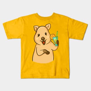 Quokka with a drink Kids T-Shirt